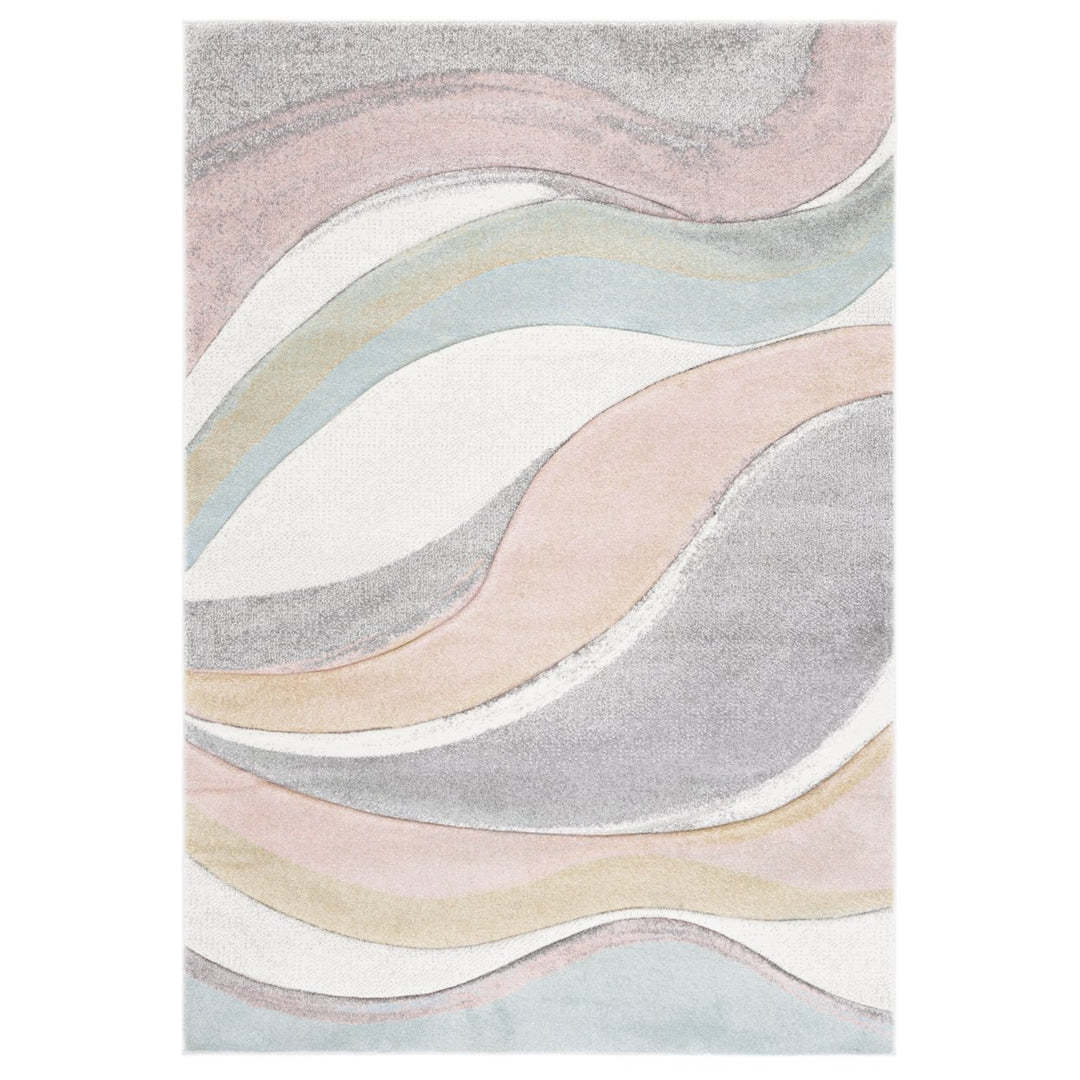 SAFAVIEH Hollywood Collection HLW766U Grey / Pink Rug Image 1