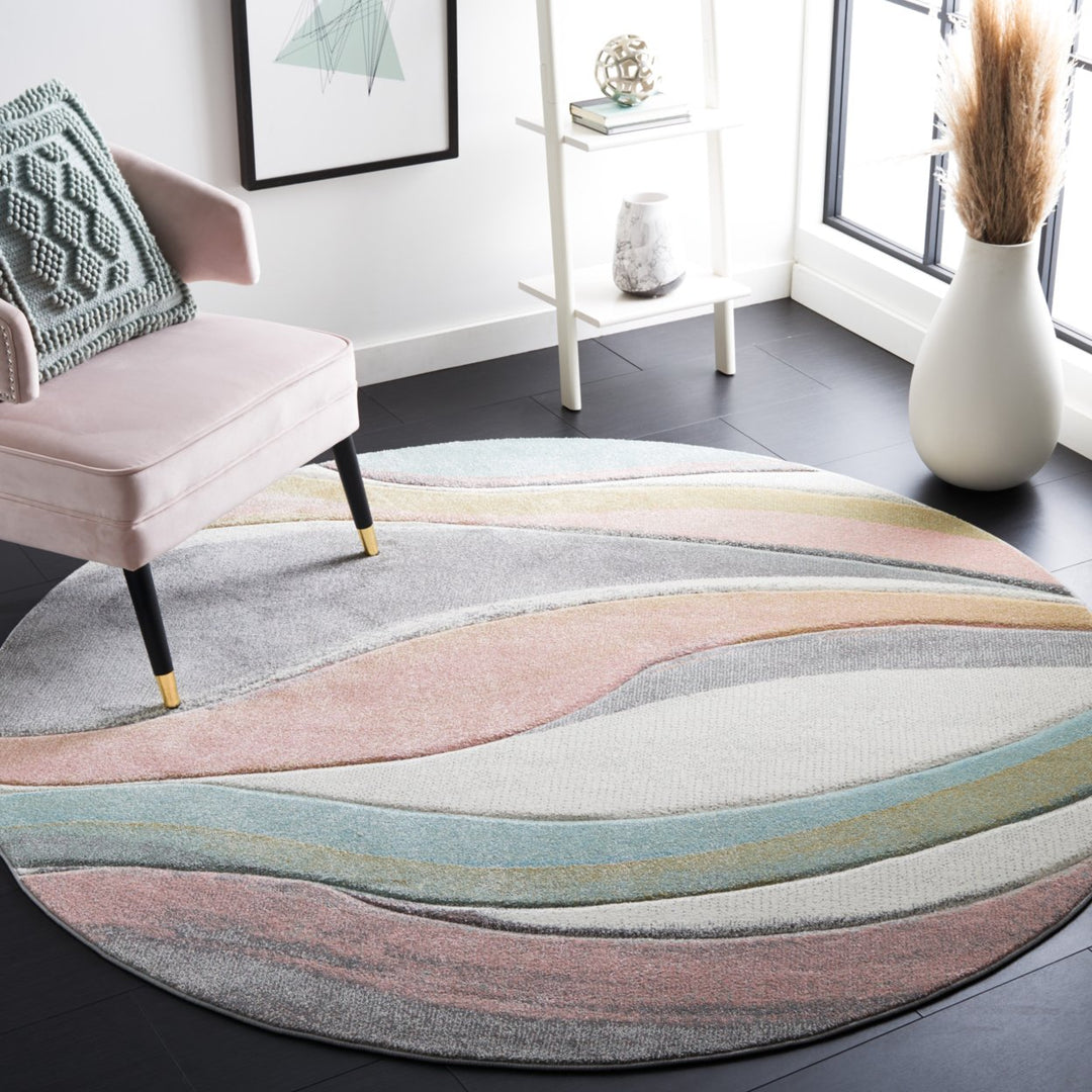 SAFAVIEH Hollywood Collection HLW766U Grey / Pink Rug Image 3