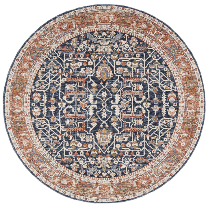 SAFAVIEH Heirloom Collection HRL703N Navy / Beige Rug Image 4