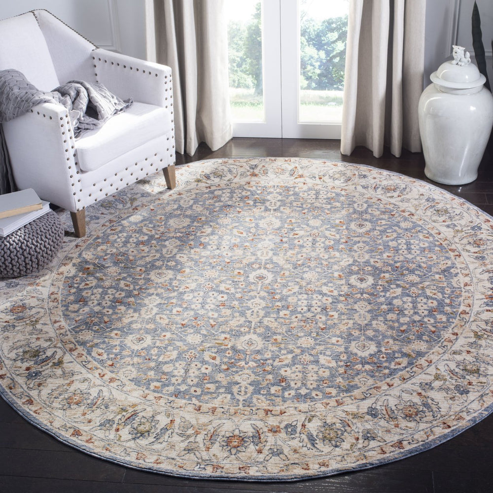 SAFAVIEH Heirloom Collection HRL701A Ivory / Blue Rug Image 2