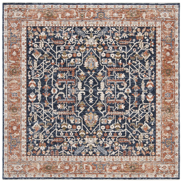 SAFAVIEH Heirloom Collection HRL703N Navy / Beige Rug Image 6