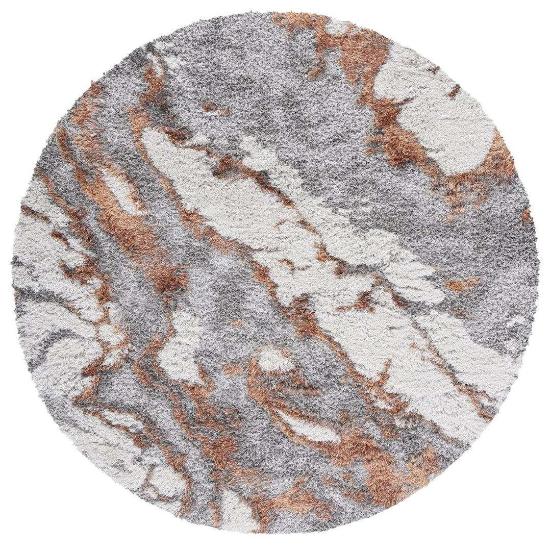 SAFAVIEH Horizon Shag Collection HZN890P Grey / Rust Rug Image 1