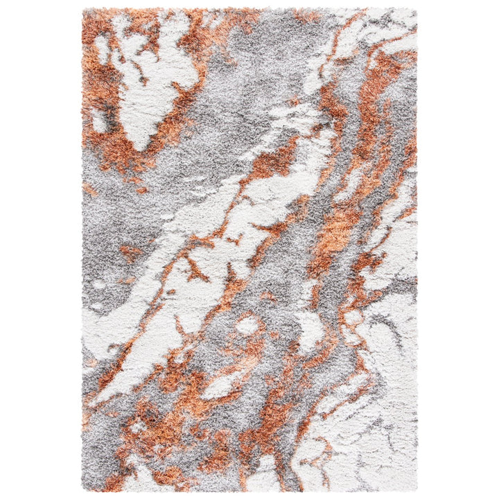 SAFAVIEH Horizon Shag Collection HZN890P Grey / Rust Rug Image 1