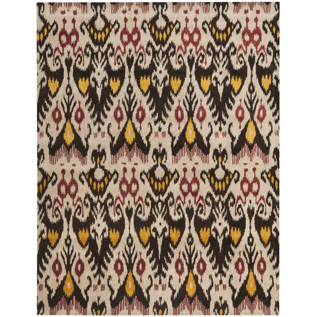 SAFAVIEH Ikat IKT216A Handmade Beige / Brown Rug Image 1