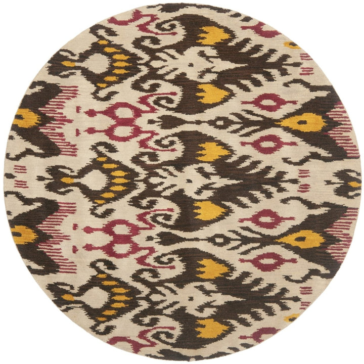 SAFAVIEH Ikat IKT216A Handmade Beige / Brown Rug Image 1