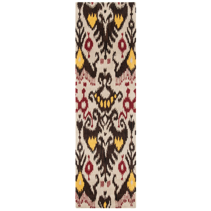 SAFAVIEH Ikat IKT216A Handmade Beige / Brown Rug Image 5