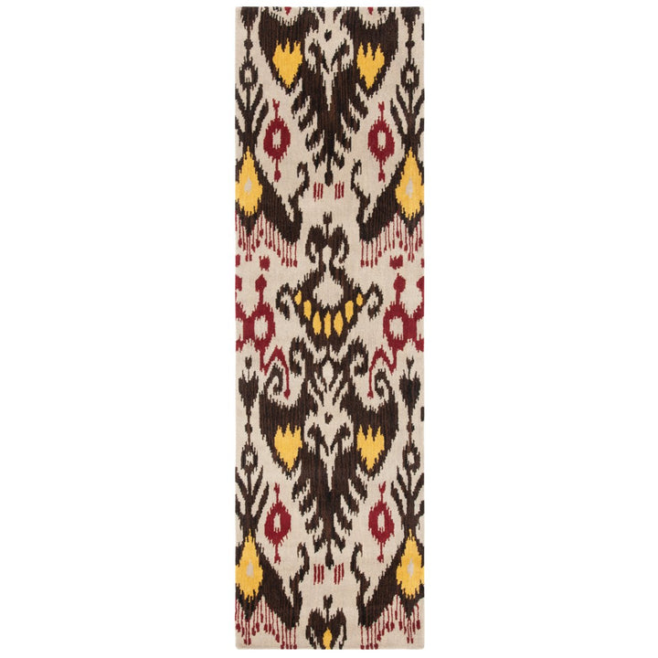 SAFAVIEH Ikat IKT216A Handmade Beige / Brown Rug Image 1