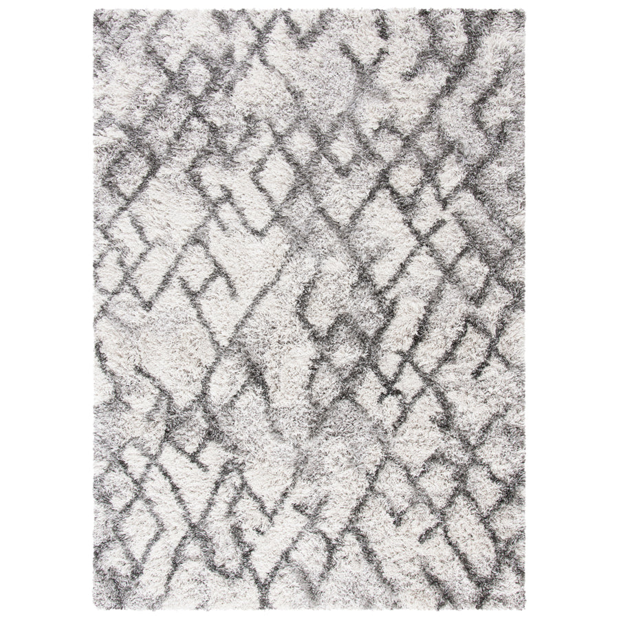 SAFAVIEH Horizon Shag Collection HZN894F Grey / Ivory Rug Image 1