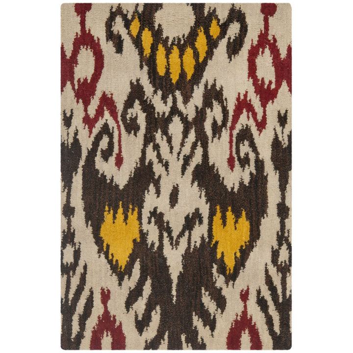 SAFAVIEH Ikat IKT216A Handmade Beige / Brown Rug Image 1