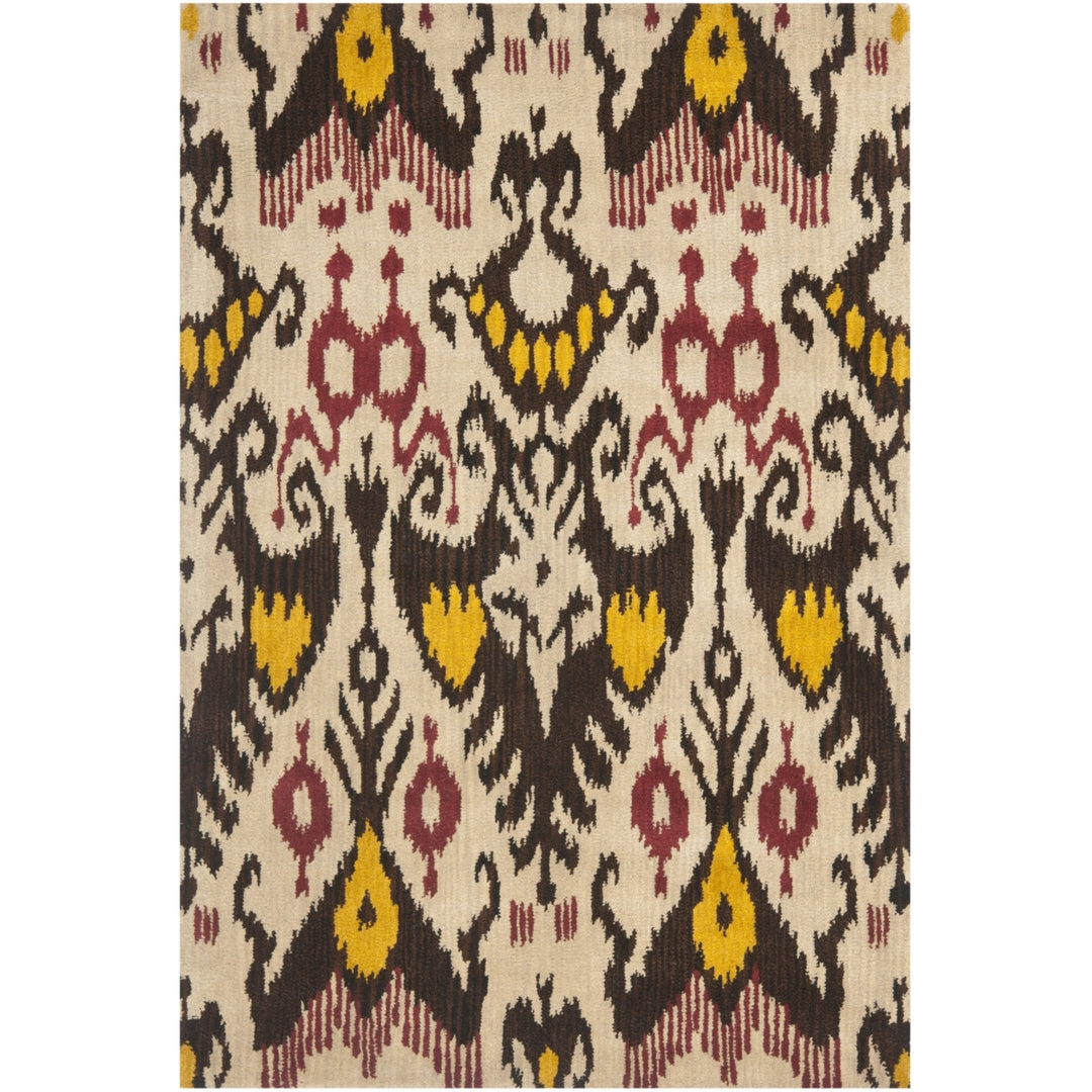 SAFAVIEH Ikat IKT216A Handmade Beige / Brown Rug Image 10