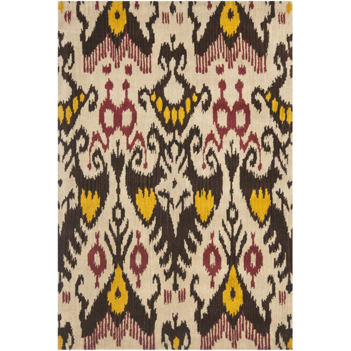 SAFAVIEH Ikat IKT216A Handmade Beige / Brown Rug Image 10