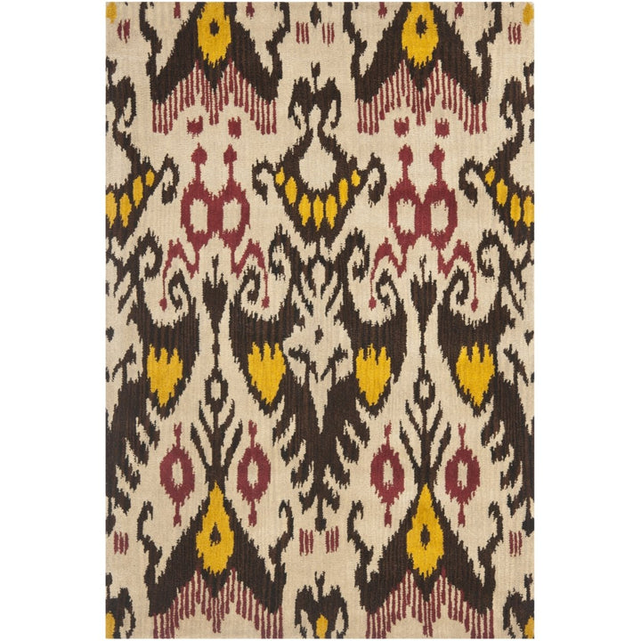 SAFAVIEH Ikat IKT216A Handmade Beige / Brown Rug Image 1