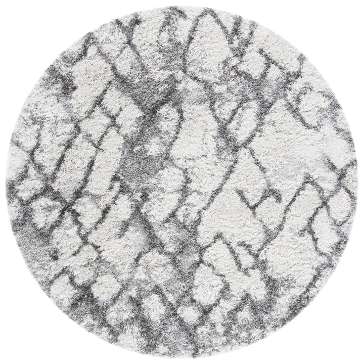 SAFAVIEH Horizon Shag Collection HZN894F Grey / Ivory Rug Image 4