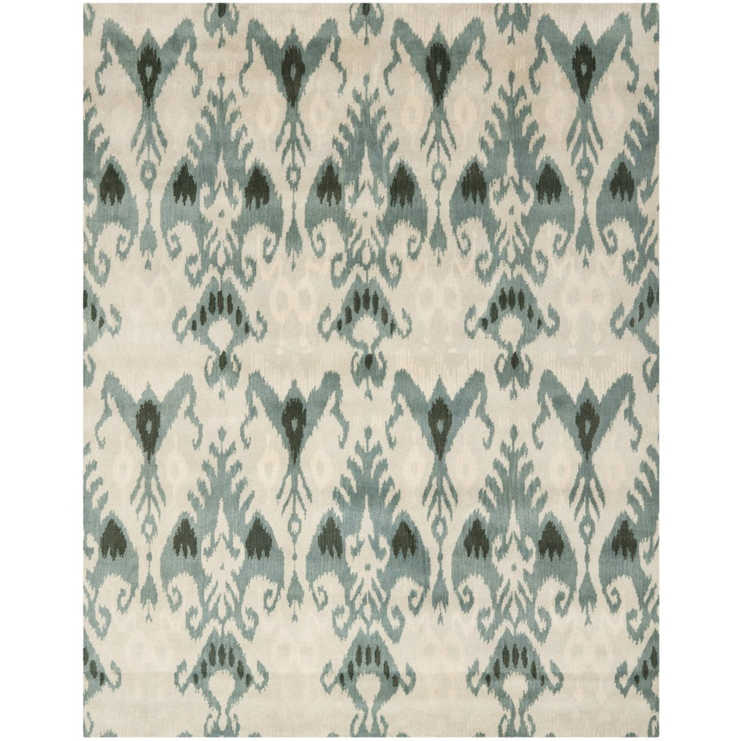 SAFAVIEH Ikat IKT216B Handmade Beige / Slate Rug Image 1