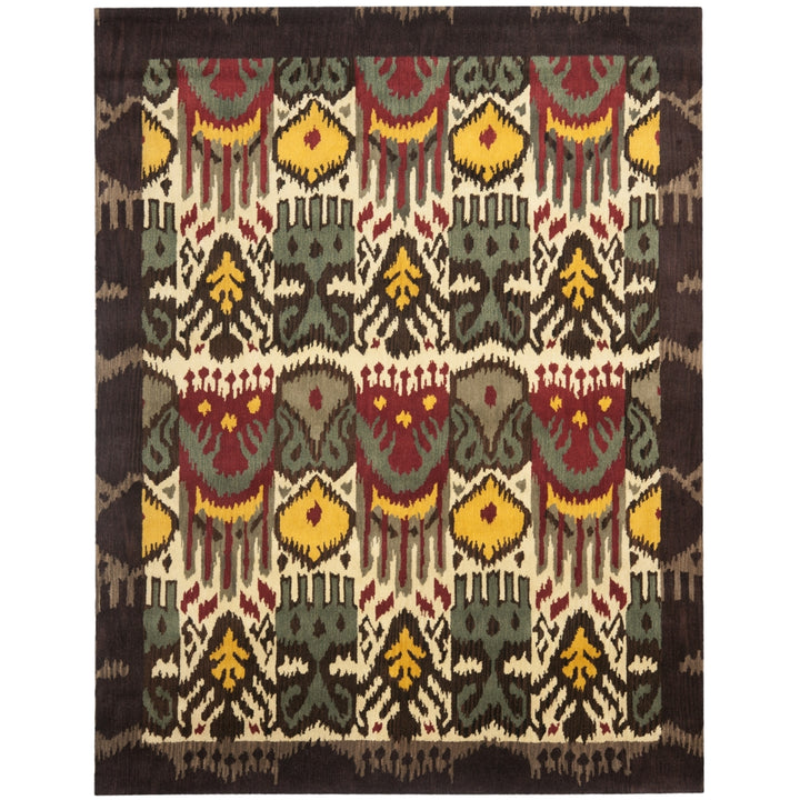 SAFAVIEH Ikat IKT217A Handmade Creme / Brown Rug Image 1