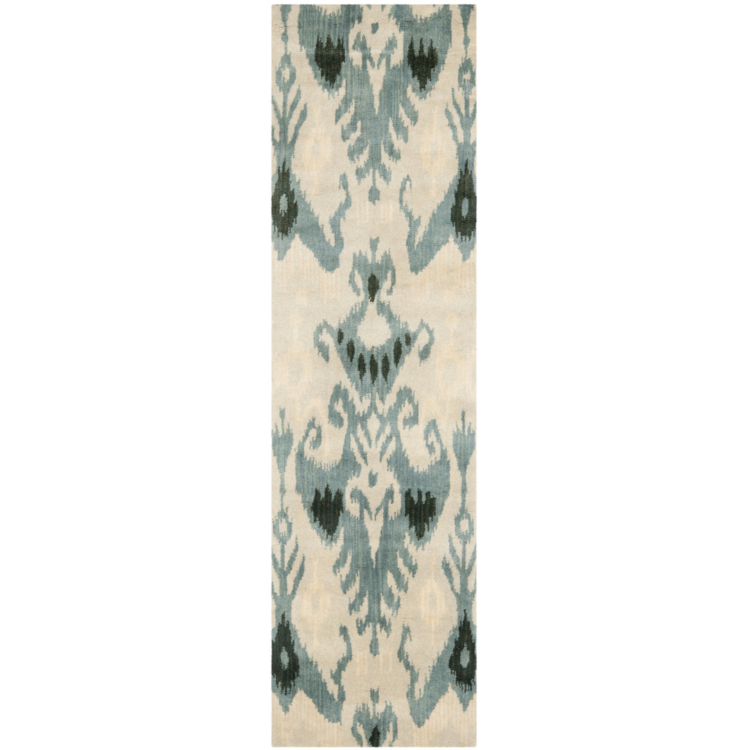 SAFAVIEH Ikat IKT216B Handmade Beige / Slate Rug Image 5