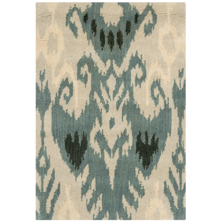 SAFAVIEH Ikat IKT216B Handmade Beige / Slate Rug Image 8