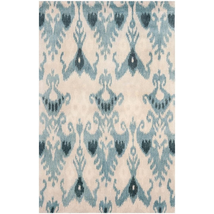 SAFAVIEH Ikat IKT216B Handmade Beige / Slate Rug Image 9