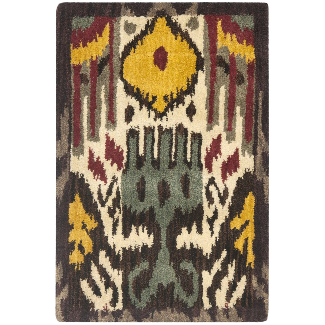 SAFAVIEH Ikat IKT217A Handmade Creme / Brown Rug Image 8