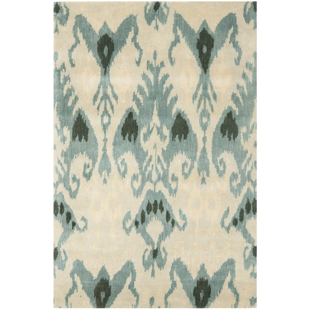 SAFAVIEH Ikat IKT216B Handmade Beige / Slate Rug Image 10