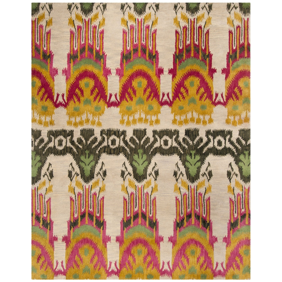 SAFAVIEH Ikat IKT464A Handmade Beige / Yellow Rug Image 1