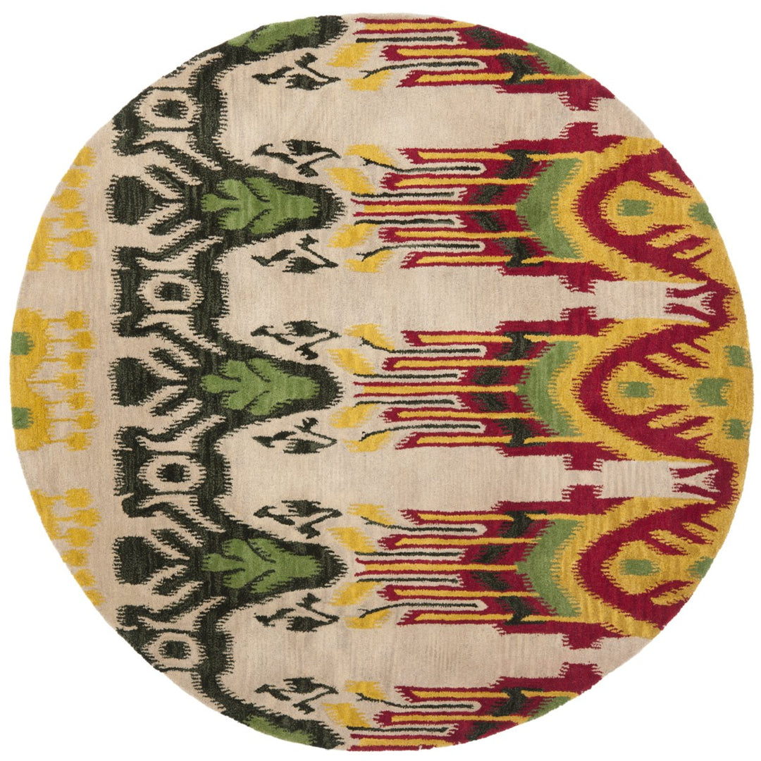 SAFAVIEH Ikat IKT464A Handmade Beige / Yellow Rug Image 4