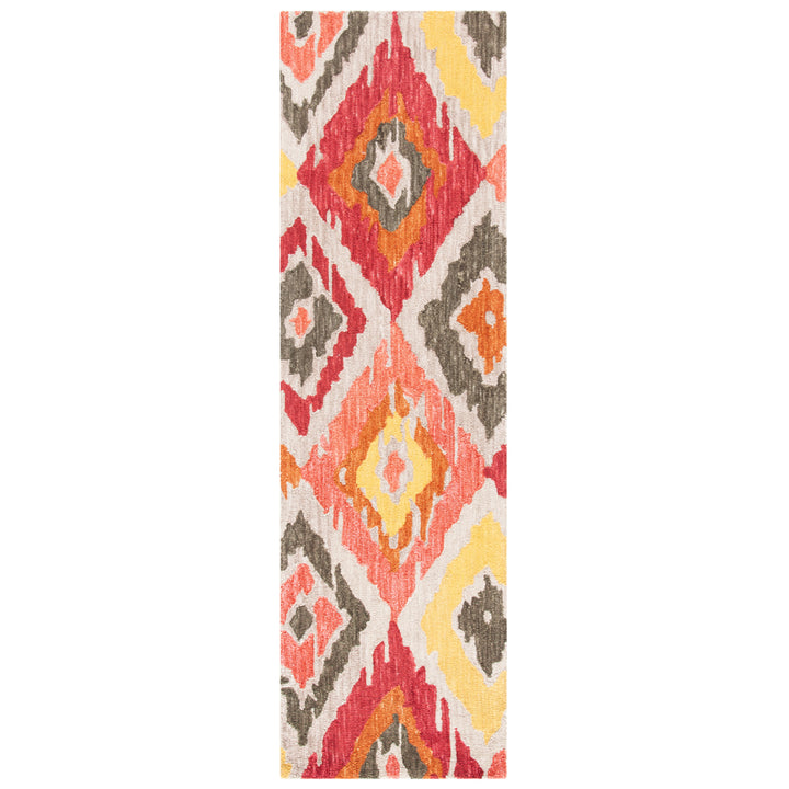 SAFAVIEH Ikat Collection IKT337B Handmade Beige/Pink Rug Image 5