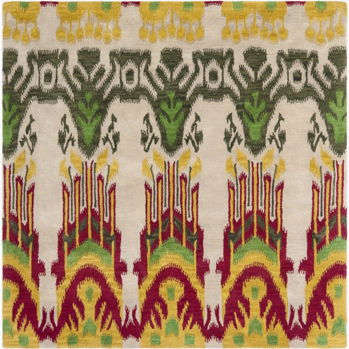 SAFAVIEH Ikat IKT464A Handmade Beige / Yellow Rug Image 6