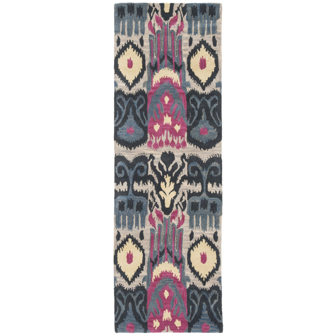 SAFAVIEH Ikat Collection IKT466A Handmade Beige/Blue Rug Image 5