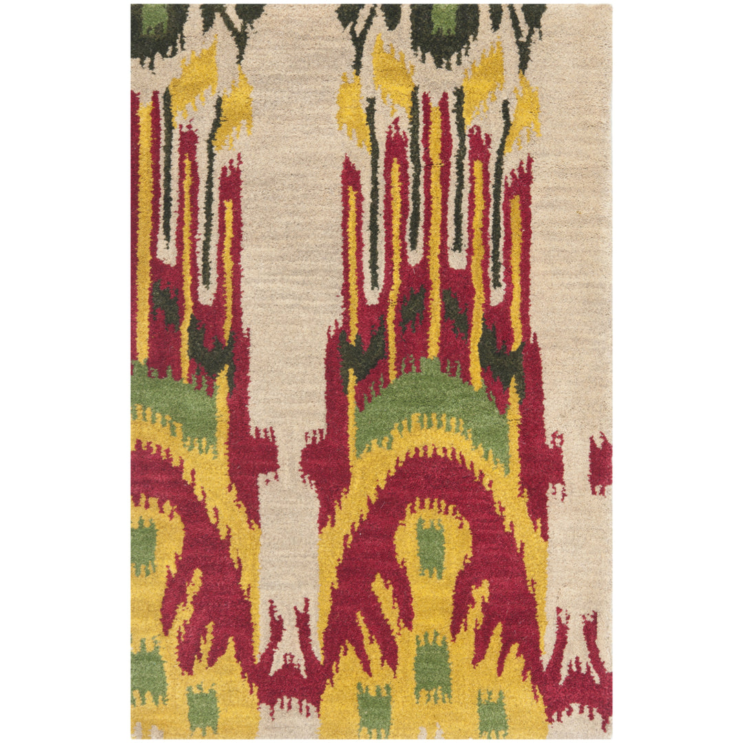 SAFAVIEH Ikat IKT464A Handmade Beige / Yellow Rug Image 8