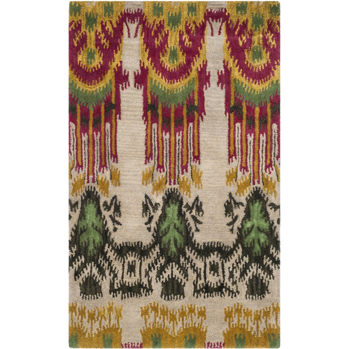 SAFAVIEH Ikat IKT464A Handmade Beige / Yellow Rug Image 9