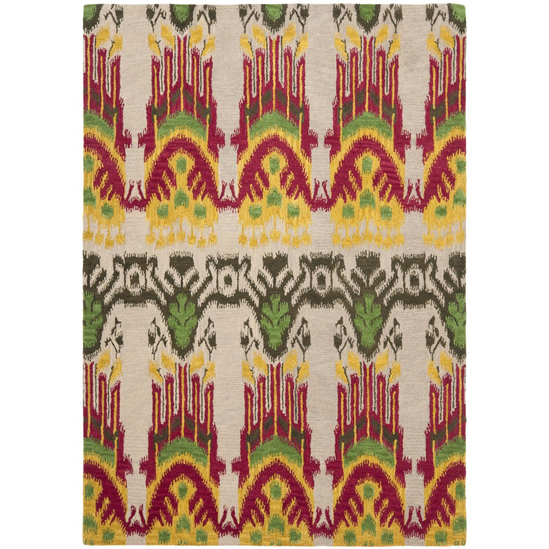 SAFAVIEH Ikat IKT464A Handmade Beige / Yellow Rug Image 10