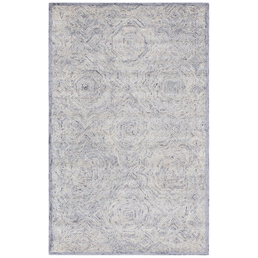 SAFAVIEH Ikat Collection IKT506G Handmade Silver Rug Image 1