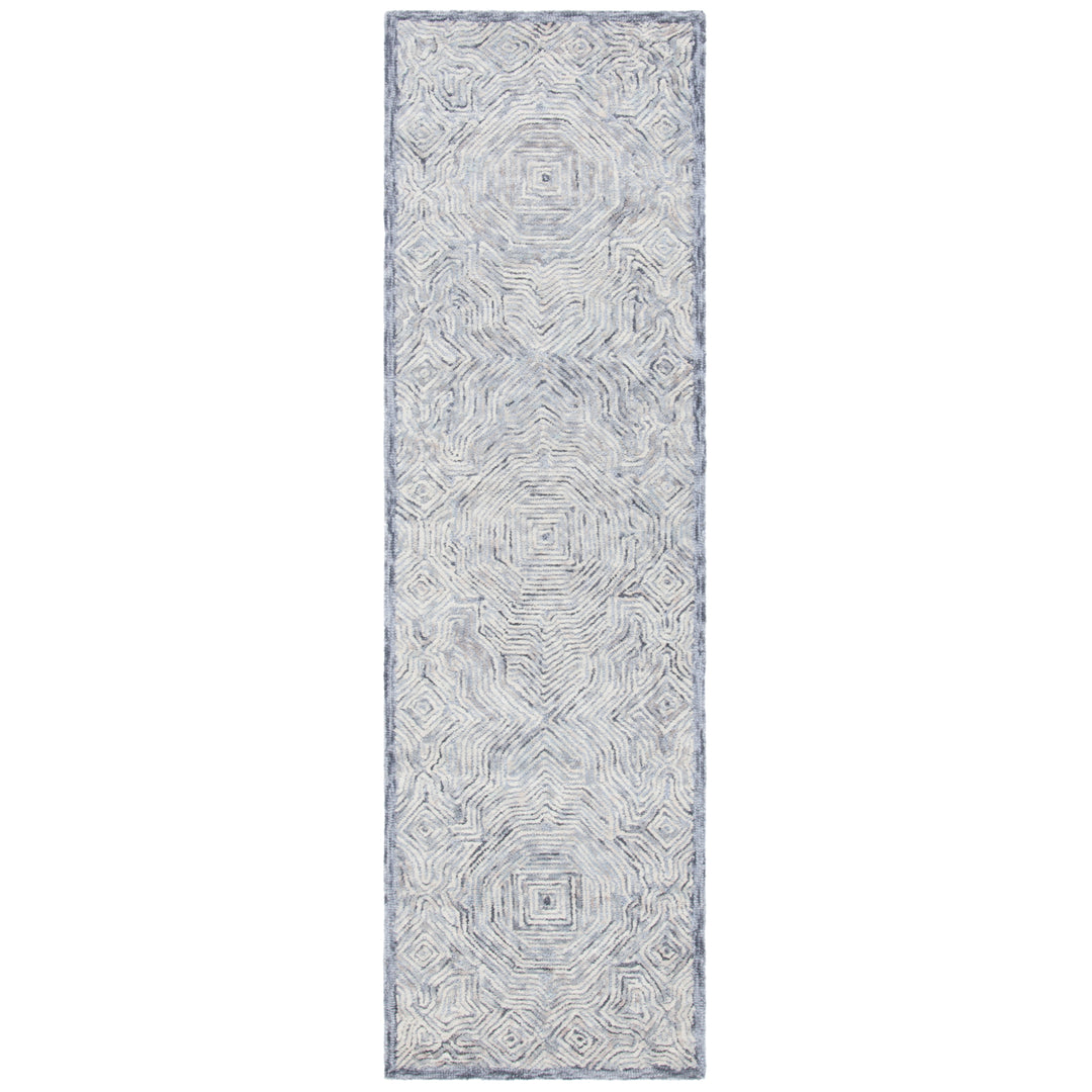 SAFAVIEH Ikat Collection IKT506G Handmade Silver Rug Image 5