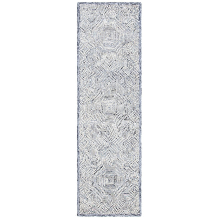 SAFAVIEH Ikat Collection IKT506G Handmade Silver Rug Image 1