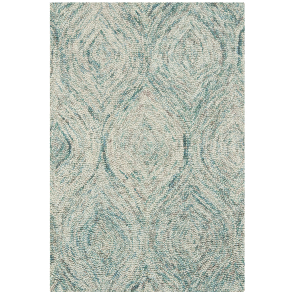 SAFAVIEH Ikat IKT631A Handmade Ivory / Sea Blue Rug Image 2