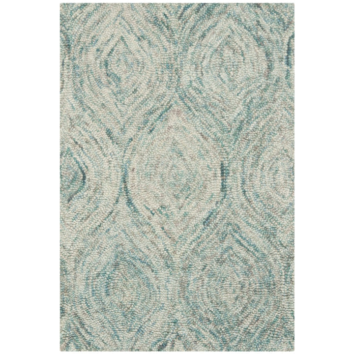 SAFAVIEH Ikat IKT631A Handmade Ivory / Sea Blue Rug Image 1