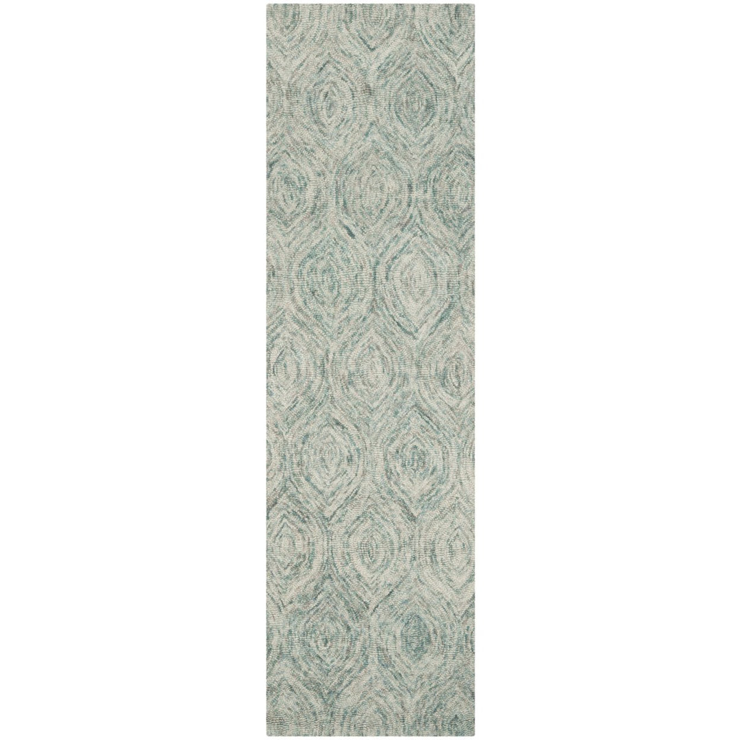 SAFAVIEH Ikat IKT631A Handmade Ivory / Sea Blue Rug Image 1