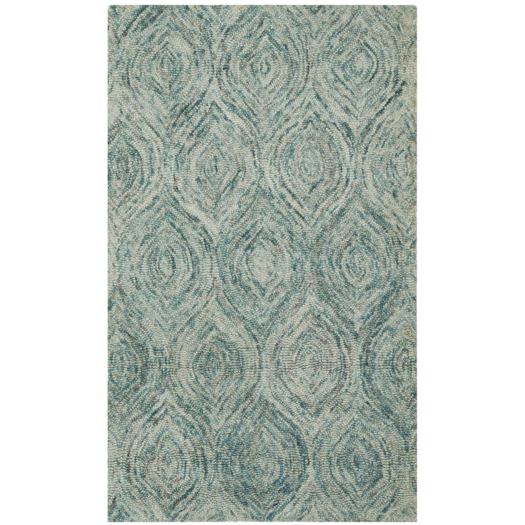 SAFAVIEH Ikat IKT631A Handmade Ivory / Sea Blue Rug Image 4