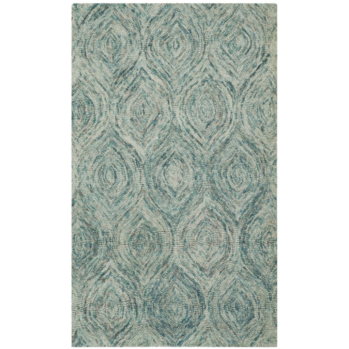 SAFAVIEH Ikat IKT631A Handmade Ivory / Sea Blue Rug Image 4