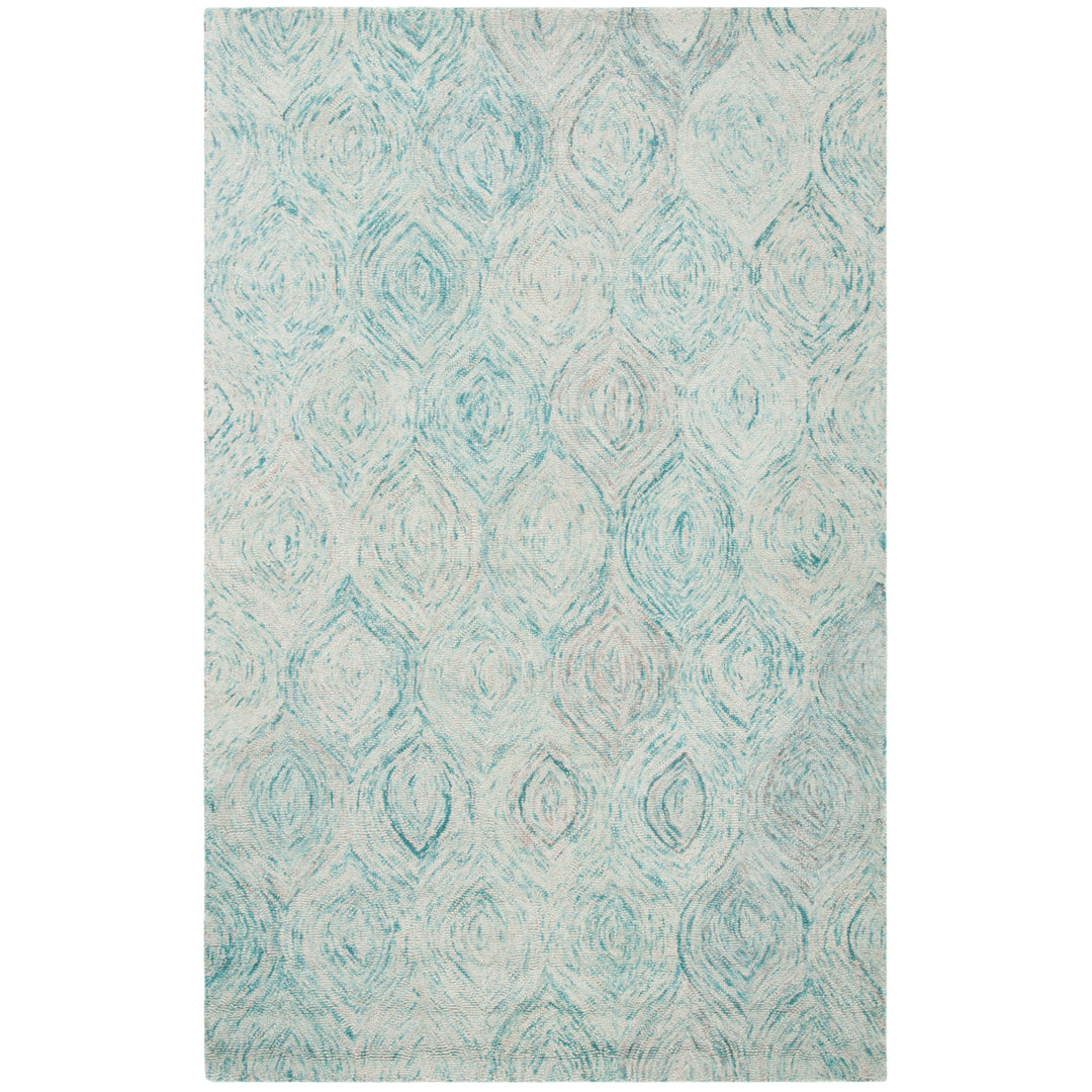 SAFAVIEH Ikat IKT631A Handmade Ivory / Sea Blue Rug Image 7