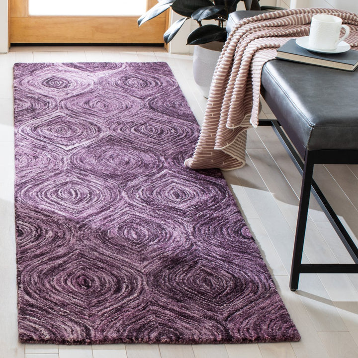 SAFAVIEH Ikat Collection IKT631P Handmade Purple Rug Image 3