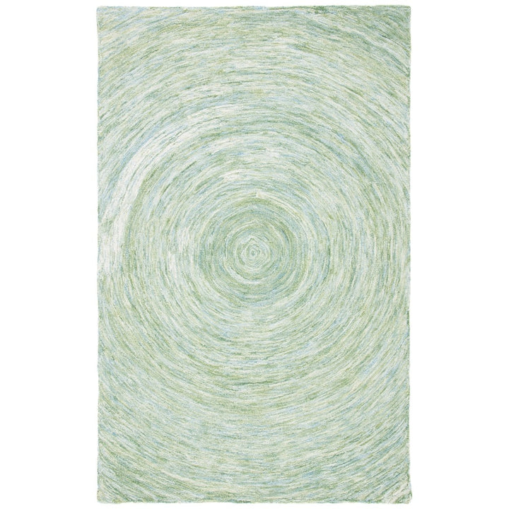 SAFAVIEH Ikat Collection IKT633W Handmade Sage/Green Rug Image 1