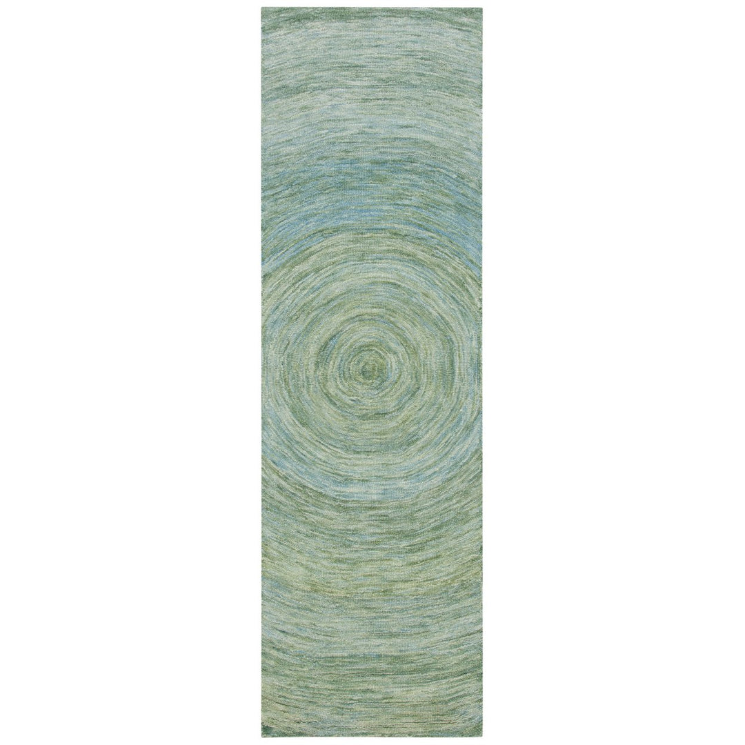 SAFAVIEH Ikat Collection IKT633W Handmade Sage/Green Rug Image 5