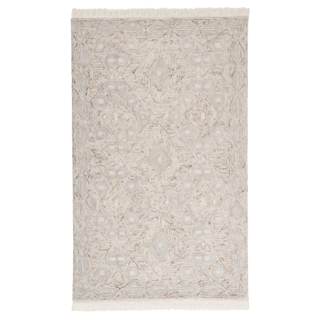 SAFAVIEH Ikat Collection IKT801B Handmade Ivory/Grey Rug Image 2