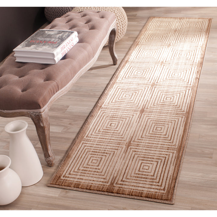 SAFAVIEH Infinity Collection INF569B Brown / Beige Rug Image 2