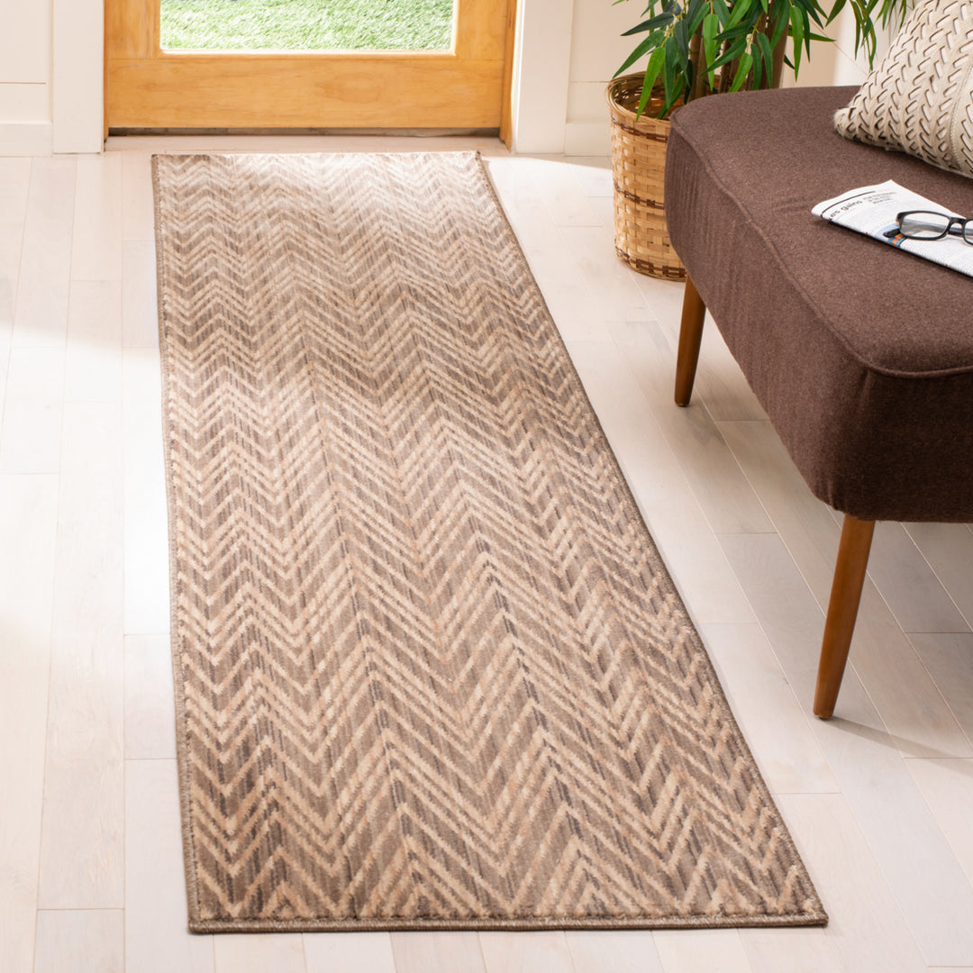 SAFAVIEH Infinity Collection INF588V Taupe / Beige Rug Image 2