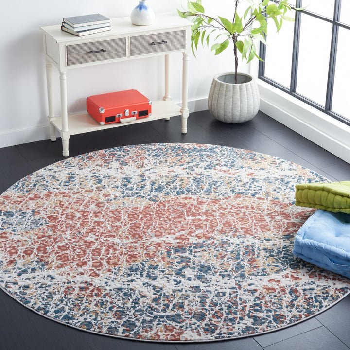 SAFAVIEH Invista Collection INV592P Navy / Rust Rug Image 2