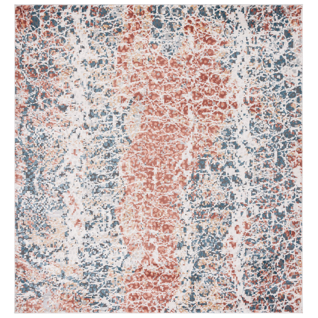 SAFAVIEH Invista Collection INV592P Navy / Rust Rug Image 6