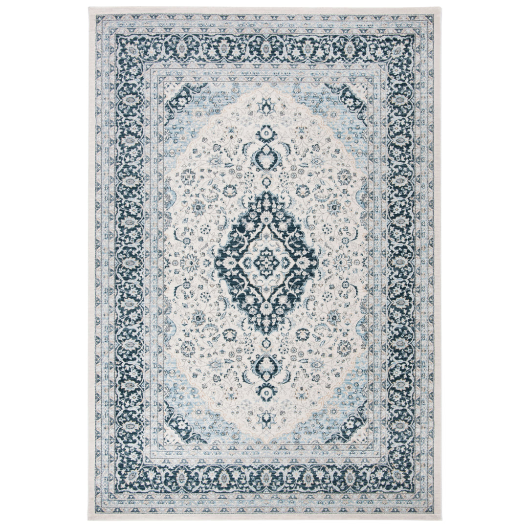 SAFAVIEH Isabella Collection ISA919A Cream/Dark Blue Rug Image 4